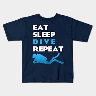 Diver - Eat Sleep Dive Repeat Kids T-Shirt